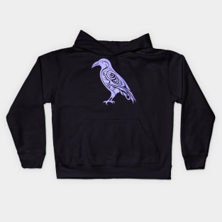 Celtic Nordic Raven Crow Purple Kids Hoodie